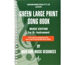 Green Large Print Song Book Music Edition for Bb Instrument