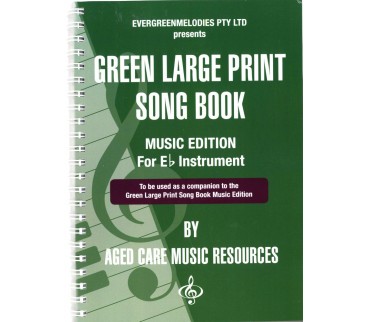 Green Large Print Song Book Music Edition for Eb Instrument