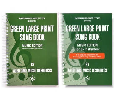 Green Large Print Song Book Music Edition Second Edition and Music Edition for Bb Instrument